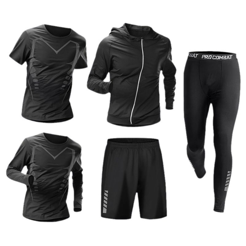 Men Five Piece Sports Set Hood - Cycling ulasan dan harga