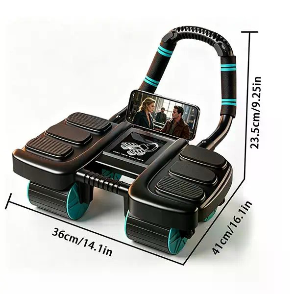 4-Wheel Recoil Ab Roller with  - Ab Roller Wheel With Elbow Support ulasan dan harga