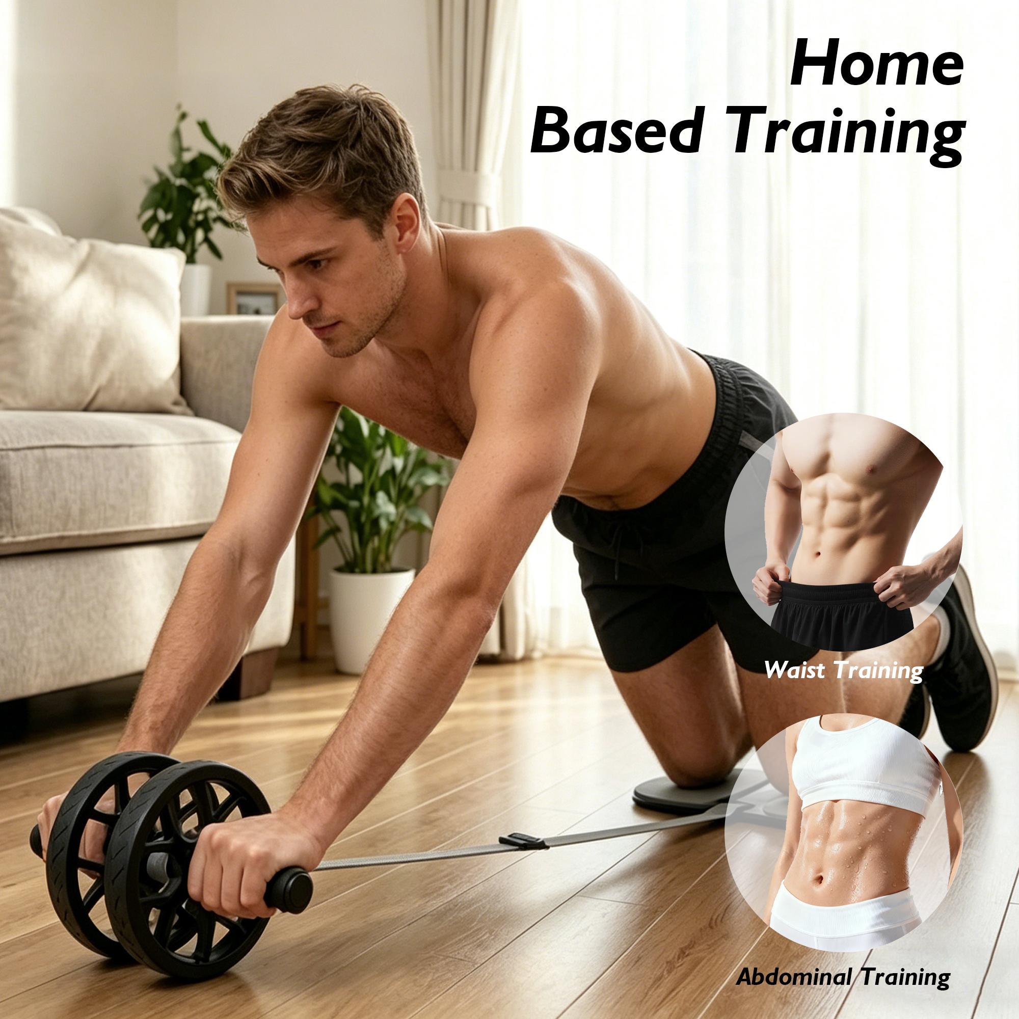 Dual Wheel Ab Roller with Elbo - Ab Roller Wheel With Elbow Support ulasan dan harga